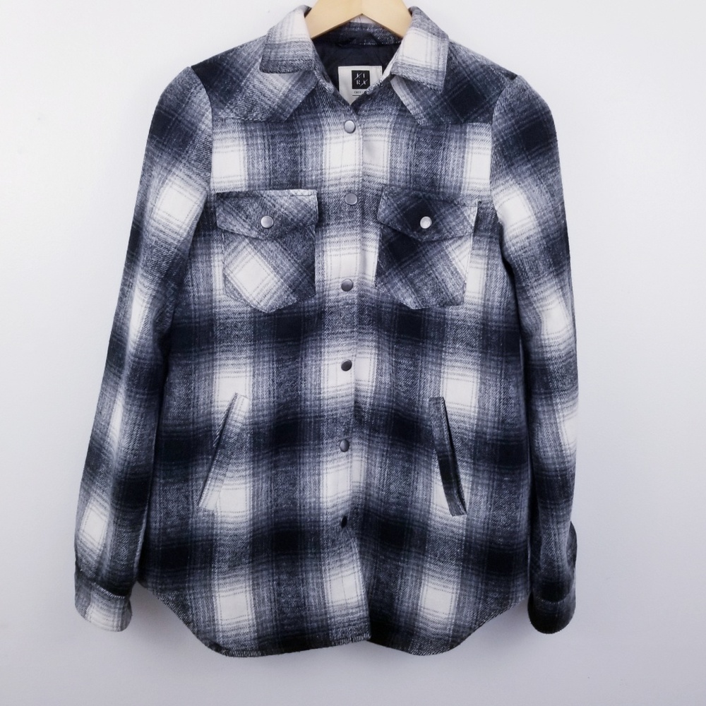 Lira Snap Button Plaid Jacket
